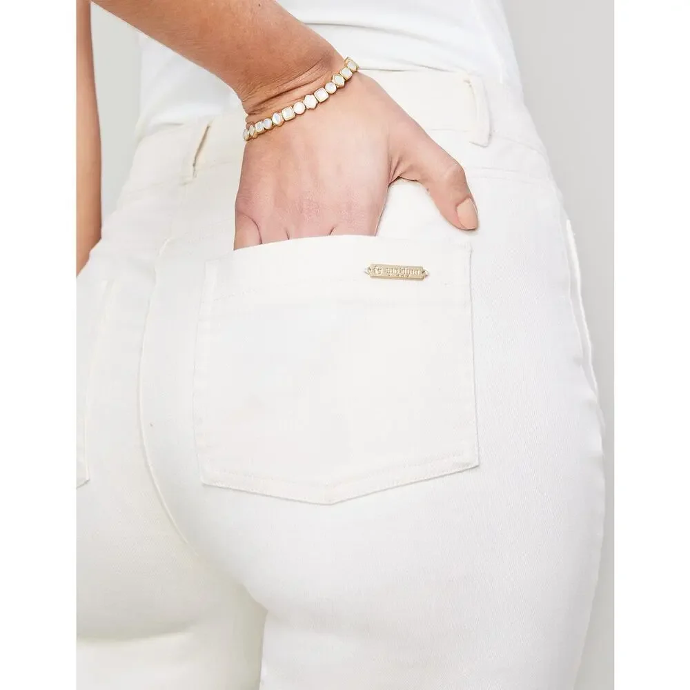 Spartina 449 Leighton Trouser Jeans Ivory 10 Long 32” Inseam - Picture 7 of 16